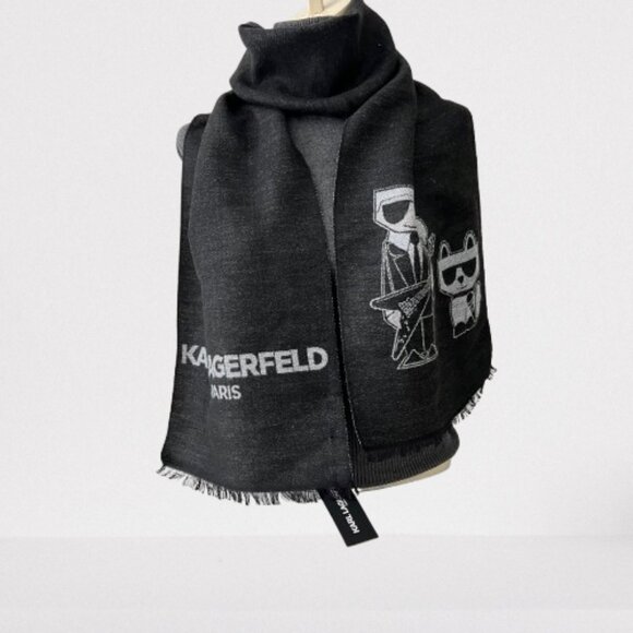Authentic Karl Lagerfeld Paris Reversible Scarf NWT (Unisex) - Picture 12 of 16